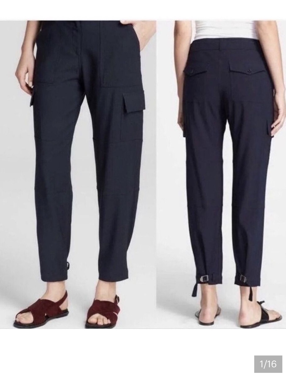 Theory Black Cargo Ankle Pants